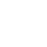 White line icon representing rapid business growth, featuring an industrial gear beside an upward-trending financial bar chart.